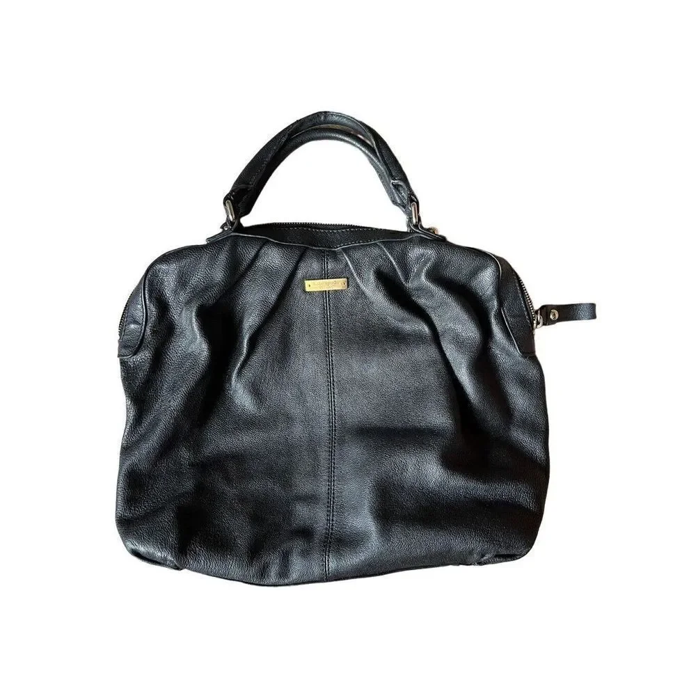 Kate Spade 5 Points Camille Bag- Black Leather With Handles Mutli Stripe Inside